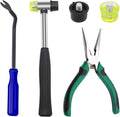 5Pcs Upholstery Staple Remover Tool Set Including U Tip Tack Puller,Dual Head Mallet Hammer(Soft Rubber) with Replacement Head