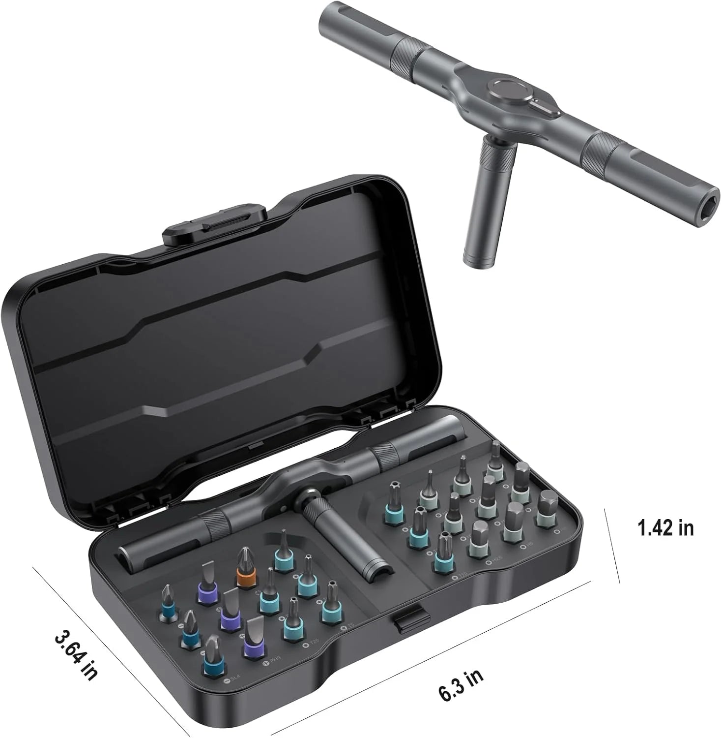 24-in-1 Ratchet Screwdriver Set, Magnetic Precision Bits with Detachable Handle & Case